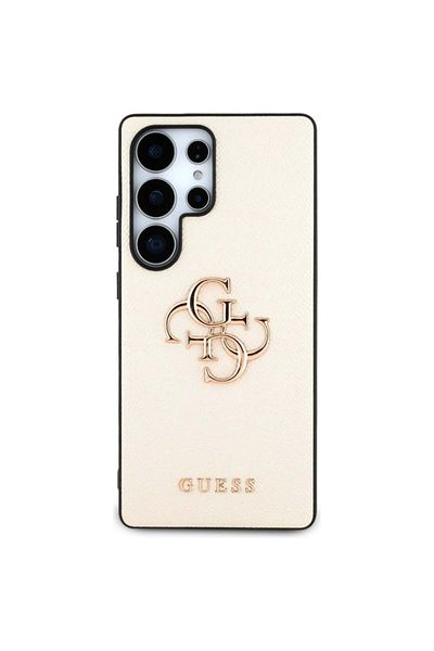 Guess Case for Samsung Galaxy S25 Ultra, Guess, Hardcase Grained Big and Classic, Beige