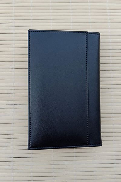 İZMİR ASKERİ MALZEME Cold Printed Genuine Leather Notepad with Coast Guard Emblem