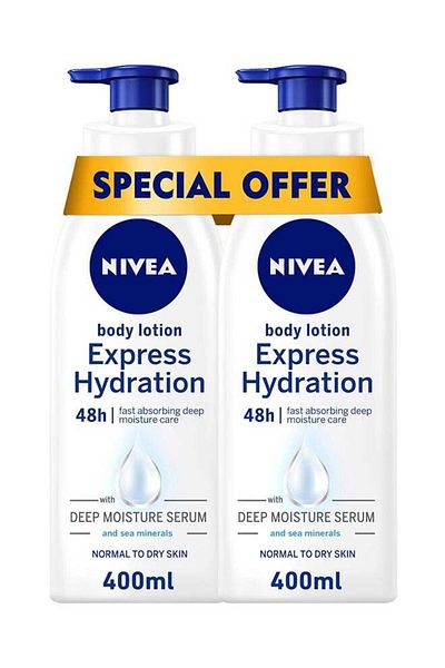 NIVEA Body Lotion for Rapid Hydration with Sea Minerals (Pack of 2)