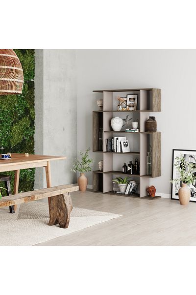 Mourah Home Mito 6-Tier Bookcase – Floor Cabinet & Display Book Shelf for Living Room/Bedroom