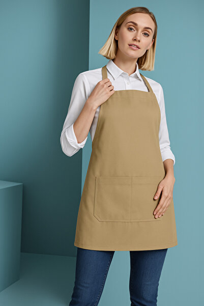 GTB BUTİK Unisex Apron with Pockets - Stain-Proof Gabardine, Cream Color, Coo...
