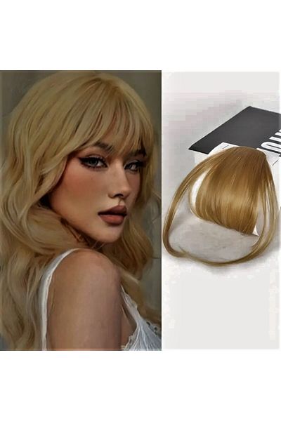 animis beauty Honey Blonde Bangs Extension, natural-looking synthetic fiber, with clips