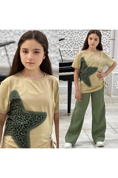 Amur Girl's Suit Top and Bottom Tracksuit Set & Bottom Pleated