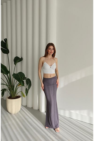 FEWTİNT Long Skirt of Flexible Fabric. High Waist and Elastic Waist.