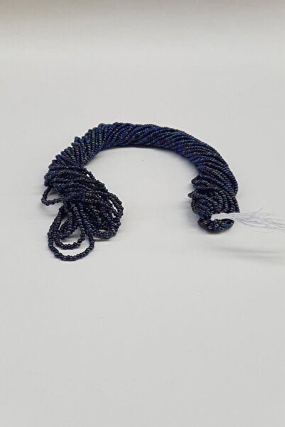 Limelia Тъмносини оребрени пясъчни мъниста