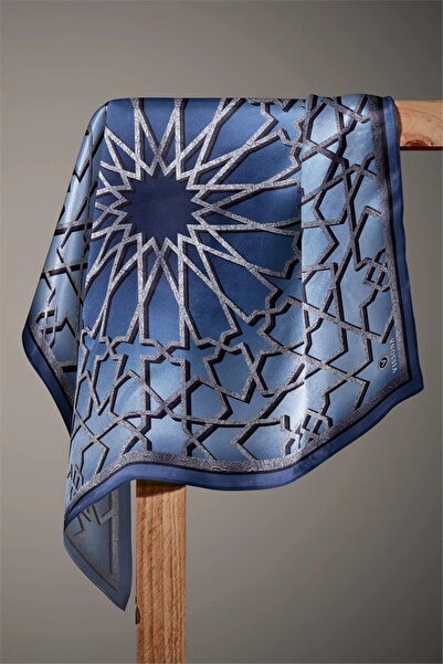 Vissona Шовковий шарф з твілу, блакитний