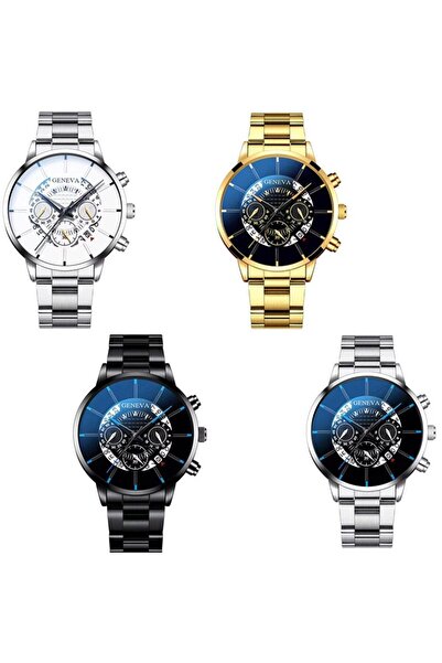 REDz Accessories Ρολόι Quantum Geneva, Ανδρικό, Ημερολόγιο, Κλασικό Λουράκι, Μεταλλικό, Ασημί και Λευκό