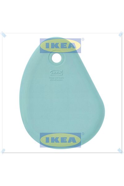 IKEA Lattbakad Light Blue Silicone Bowl Scrubber, Dough Bowl Scraper, Silicone Spatula, 14X10 cm