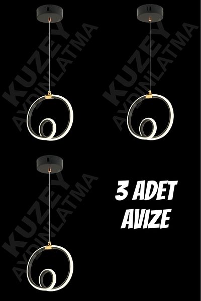 KUZEY AYDINLATMA 3 Pieces in One Pendant Single Led Chandelier