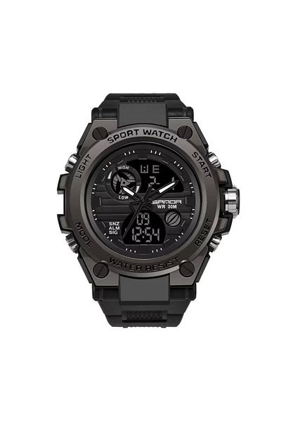 REDz Accessories Ceas sport Thunder, pentru bărbați, afișaj digital cu dată și oră, aspect robust, curea din silicon, negru