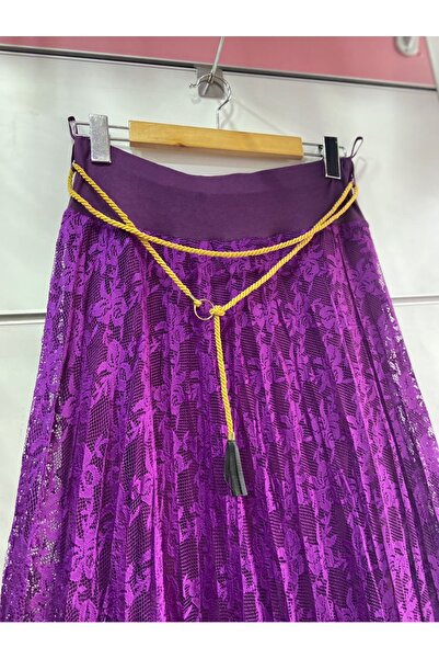 edu collection Fusta cu captuseala din dantela cu cadou curea