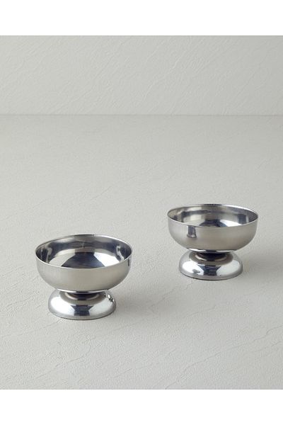 Mirilliahome Stainless Steel 2 Bowl 200 ml Silver - Ice Cream Bowl, Snack Bowl, Breakfast Bowl