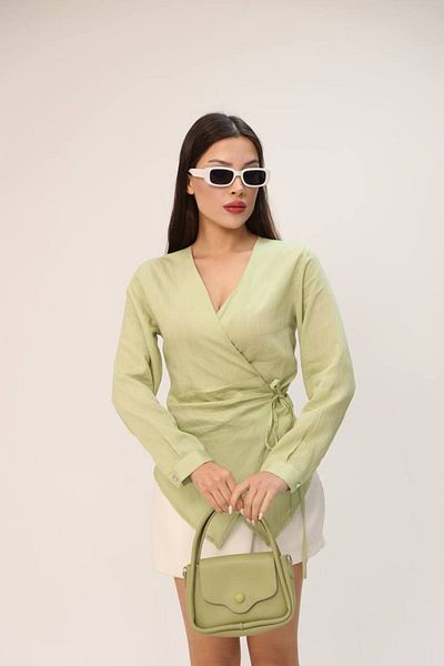 Gameyal Women's Comfortable Fit Loose Monaco Side Tie Shirt
