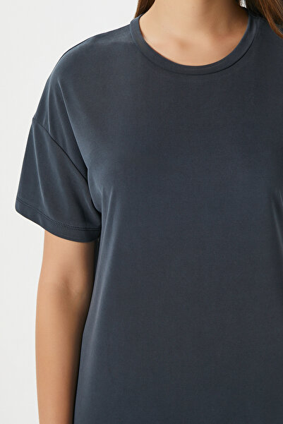 Ritnice Women's Modal Daily Comfort Anthracite Slit Dress 16556