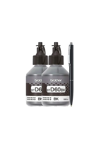 Brother Set Flacon Cerneala Brother Original 2x BTD60BK Negru 13000 pagini, Pix Schneider