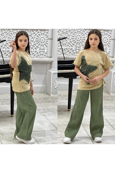 Amur Girl's Suit Top and Bottom Tracksuit Set & Bottom Pleated