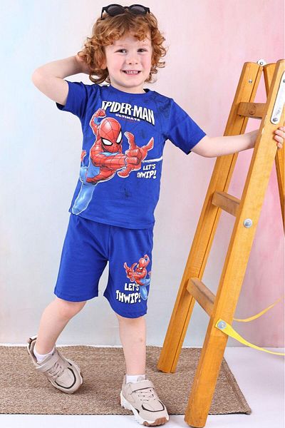 LİLLYPİCCA Crew Neck Printed Boys' T-Shirts and Shorts 2-Piece