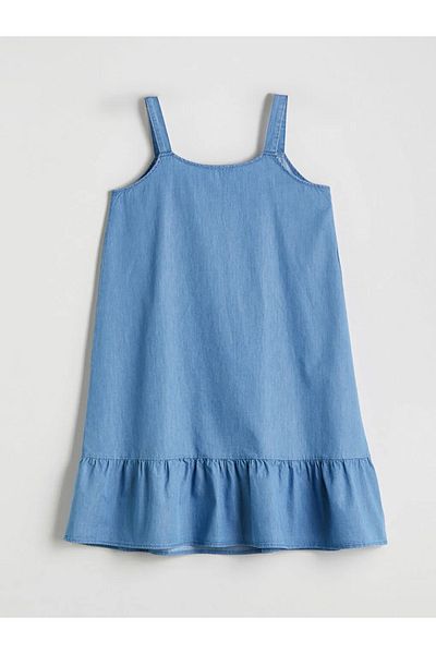 LC Waikiki Lcw comfort indigo v-neck strap mini jean dress