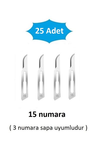 QBR Home Pack of 25 Number 15 Wooden Sculpture Carving Art Replacement Blade. Pass-Through Type (Compatible with Number 3 Handle)