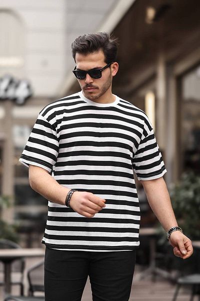 TMB Striped Crew Neck T-Shirt Black
