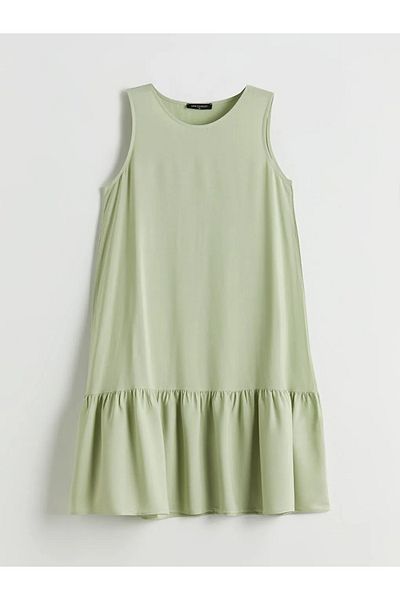 LC Waikiki Lcw comfort green bicycle collar mini dress
