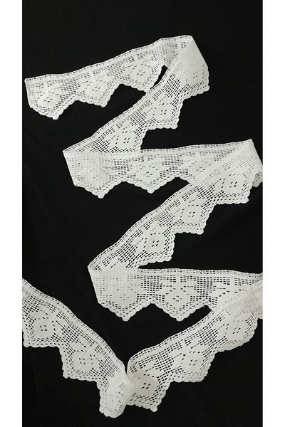 Papatyam Hand Knitted Crochet 1 Piece (240 cm) End Lace/Vintage/Hand Work Dowry Lace/Cotton Rope