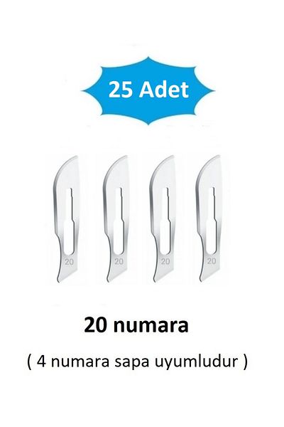 QBR Home Pack of 25 Number 20 Wooden Sculpture Carving Art Replacement Blade. Pass-Through Type (Compatible with Number 4 Handle)