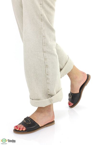 Mammamia Women's Daily Genuine Leather Flat Sole Classic Slippers M26Yt1370