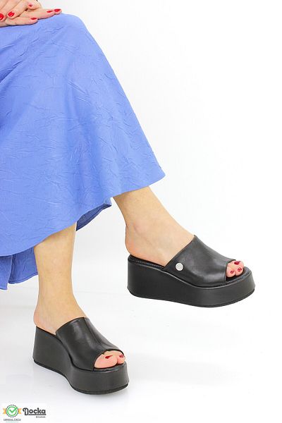 Mammamia Women's Daily Orthopedic Genuine Leather Wedge Heel Slippers M26Yt1565