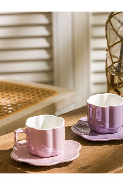 LC Waikiki Lcw Home Mixed 2 Person Porcelain Coffee Cup Set 90 ml P&M