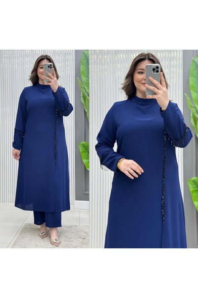 GK Beaded Slit Tunic Suit