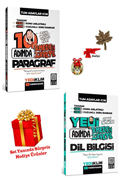 Yediiklim Yayınları 2026 Tüm Adaylar İçin Paragraf ve Dilbilgisi Temelden Zirveye Video Konu Anlatımlı Soru Bankası