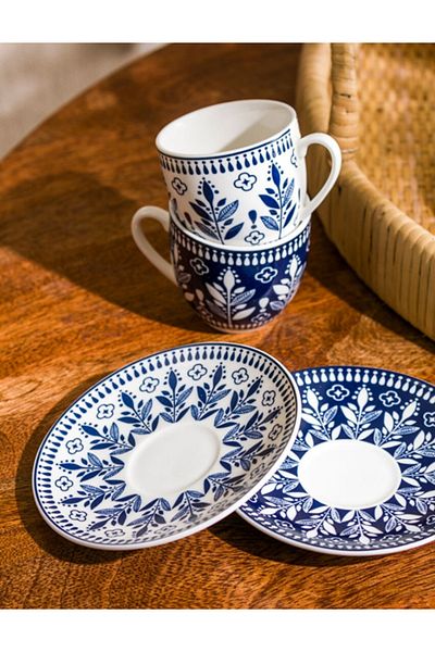 LC Waikiki Lcw Home Floral Printed 6-Person Porcelain Coffee Cup Set 90 ml