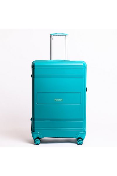 Travel POLO Troler cabina avion.Valiza din PP, TRAVEL POLO, A1017, 57x36x25cm.Bagaj de mana cu roti duble, Cyan