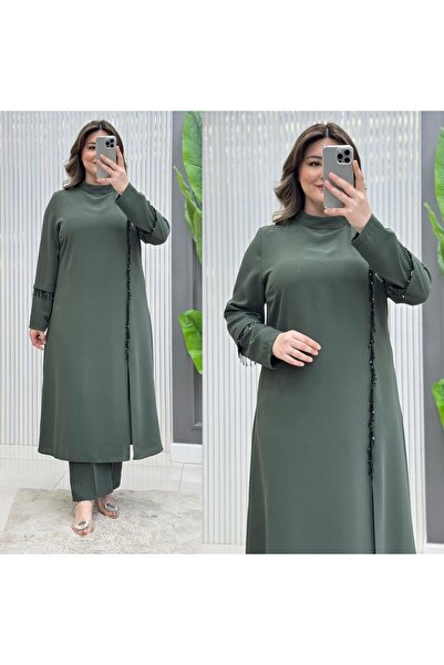 GK Beaded Slit Tunic Suit