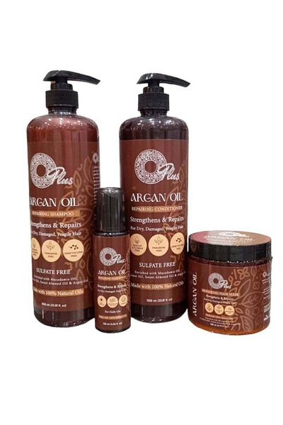 Oplus Argan oil set: 1000ml shampoo, 1000ml conditioner, 500ml mask, and 120ml serum
