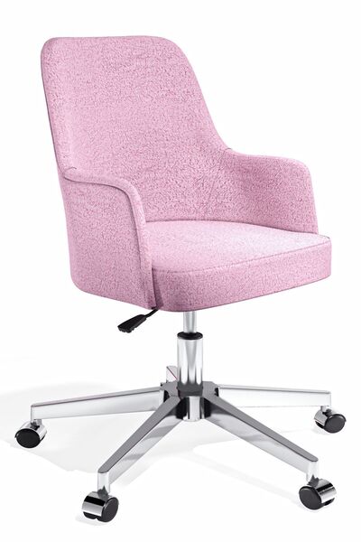 HAUSEBOX Louis Peluş Kumaş - Tekerlekli Ofis Çalışma Koltuğu & Sandalyesi (PE...