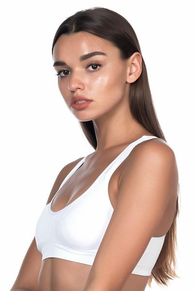 Emay 4025 Model White Low-cut Recovery Bra