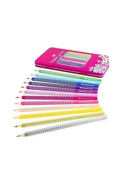 Faber Castell Faber-castell 12-Piece Bright Colors Metal Box Grip Dry Paint Pen5171201737