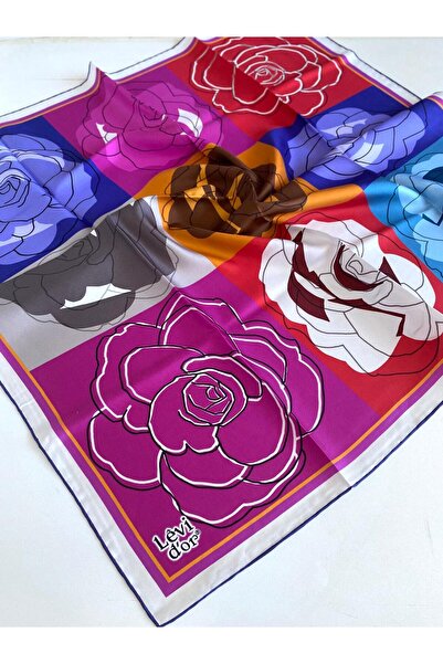 Levidor Μεταξωτό Φουλάρι Tivil 46924 Ροζ - Κρεμ Μικτό Σχέδιο