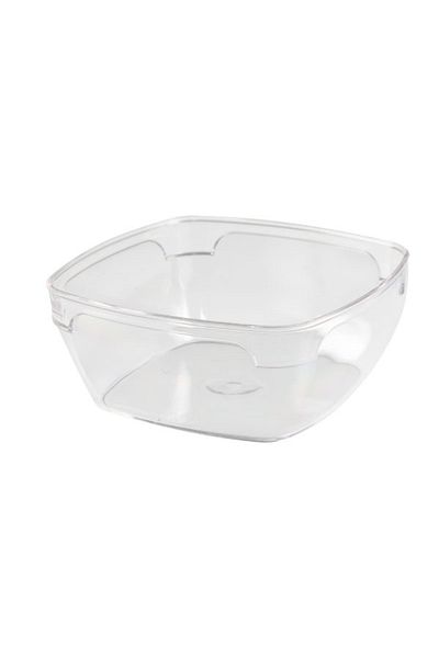 RUBİKAP 300 ml Hard Plastic Square Bowl+Lid 12 Pcs