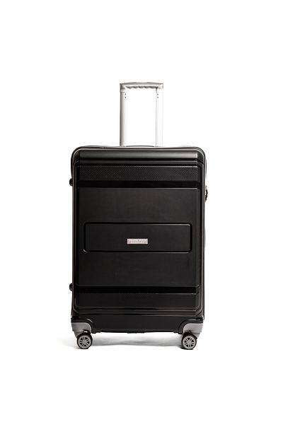 Travel POLO Cabin trolley. PP suitcase, TRAVEL POLO, A1017, 57x36x25cm. Double wheeled hand luggage, Black/Grey