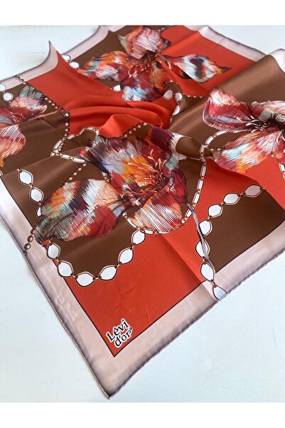 Levidor وشاح حرير تيفيل 46982 نمط برتقالي مختلط