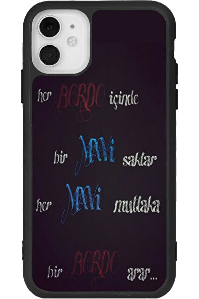 Aksel Kılıf متوافق مع هاتف iPhone 11، مطبوع، لون أسود غير لامع، سيليكون ناعم،...