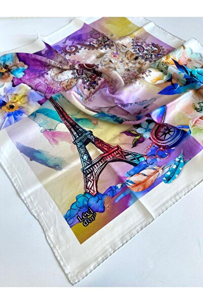 Levidor Tivil Шовковий шарф 46995 Білий Змішаний візерунок