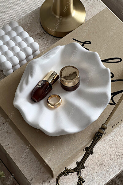 mindsoho Vernikli(WAX) Deniz Kabuğu Şeklinde Dekoratif Tabak, Takı Tabağı (16...