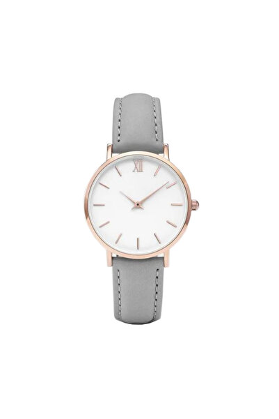 REDz Accessories Γυναικείο Ρολόι, Glamour, Δερμάτινο, Γκρι