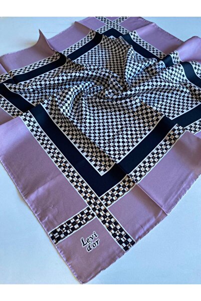 Levidor Eșarfă de mătase Tivil 40060 Roz cu model mixt