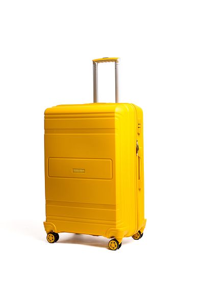 Travel POLO TRAVEL POLO Polypropylene Suitcase, A1017, 66x42x28cm. Double Wheeled Luggage, Yellow