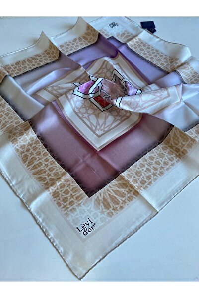 Levidor Tivil İpek Eşarp 40046 Krem Karışık Desen